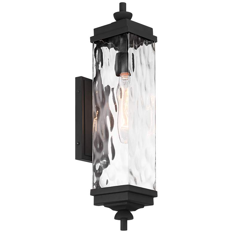 Image 4 Valentino 22 inch High Black and Water Glass Outdoor Wall Light more views