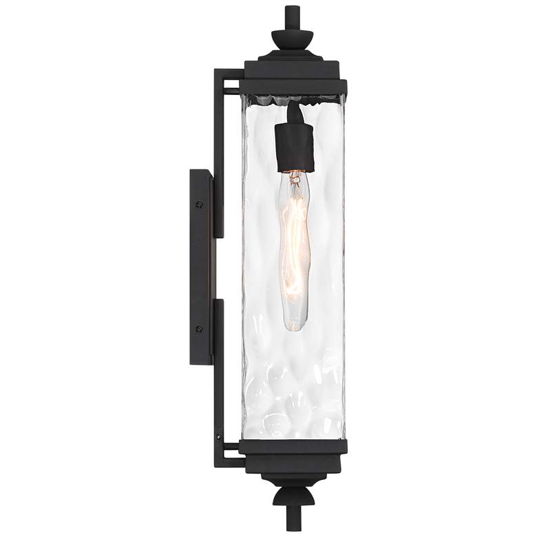 Image 5 Valentino 22 inch High Black and Water Glass Outdoor Wall Light more views