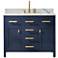 Valentino 42" Wide 5-Drawer Blue Marble-Top Single Vanity