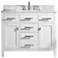 Valentino 42" Wide 5 Drawer White Marble-Top Single Vanity
