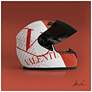 Valentino Speeding Helmet 24" Square Printed Glass Wall Art