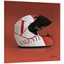 Valentino Speeding Helmet 24" Square Printed Glass Wall Art