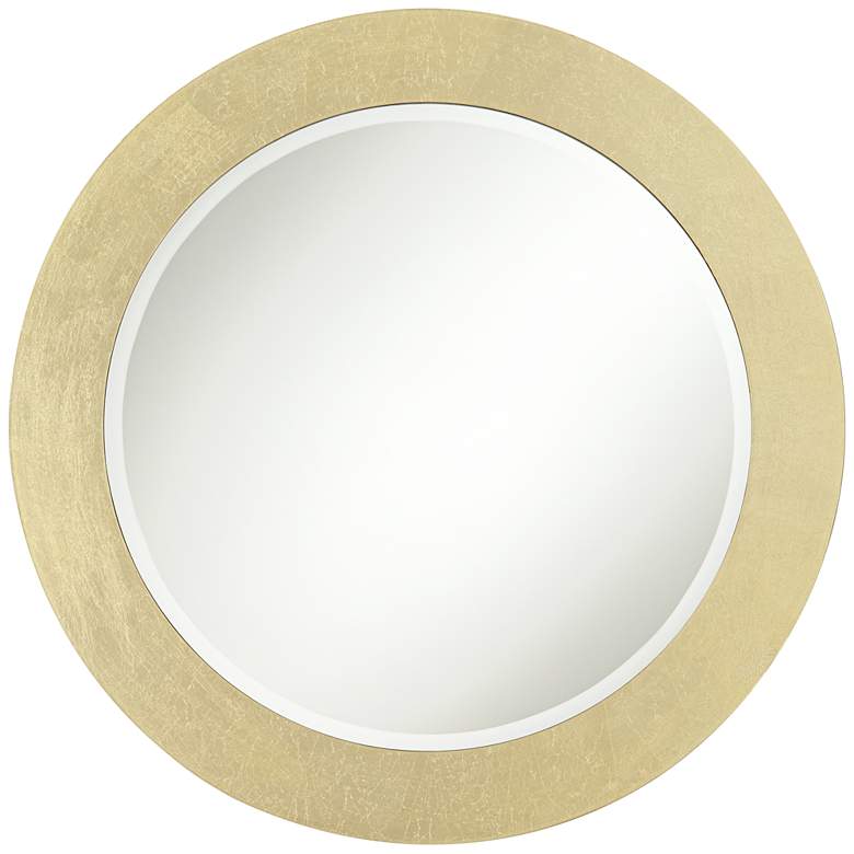 Image 2 Valera Glossy Gold 31 1/2 inch Round Wall Mirror