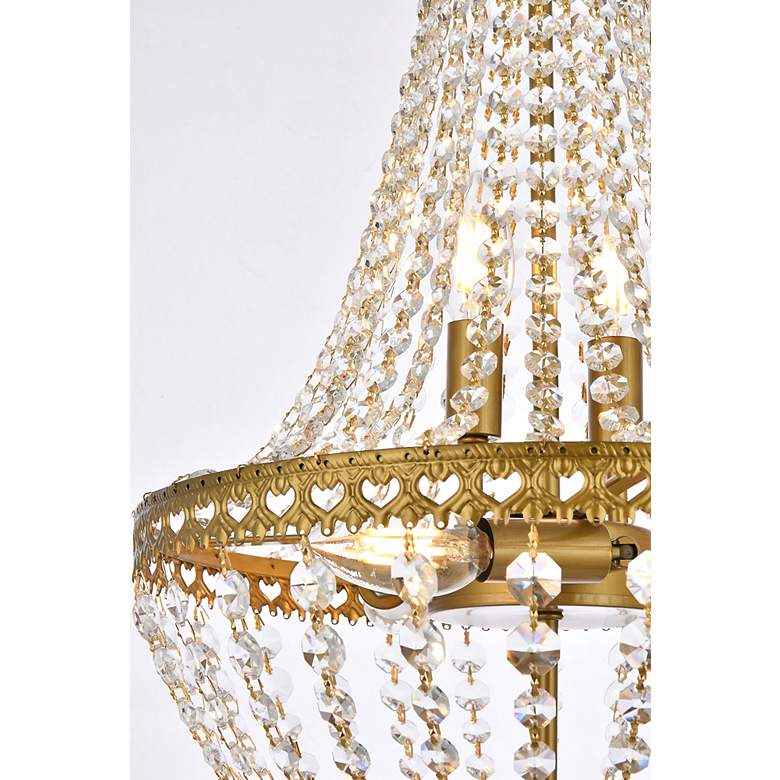 Image 6 Valeria 14" Wide Brass Iron 5-Light Pendant more views