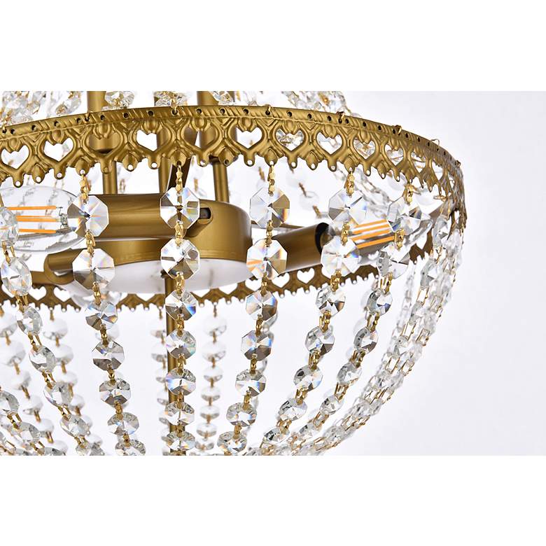 Image 7 Valeria 14" Wide Brass Iron 5-Light Pendant more views