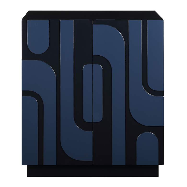 Image 2 Valeria 30" Wide x 34" High Cobalt Blue 2 Door Cabinet