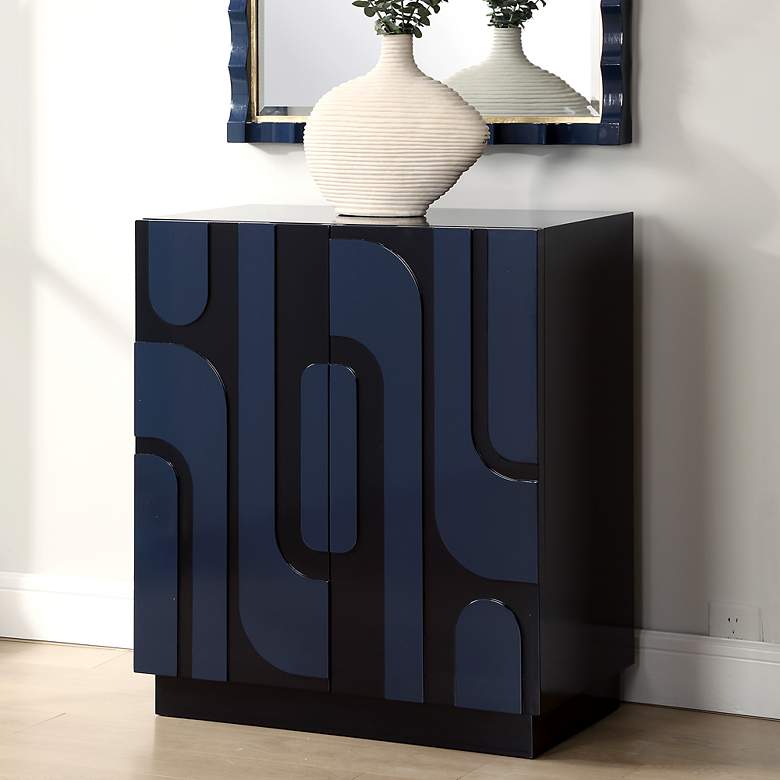 Image 3 Valeria 30" Wide x 34" High Cobalt Blue 2 Door Cabinet more views