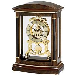 Valeria Burl Veneer 14&quot; High Bulova Mantel Clock