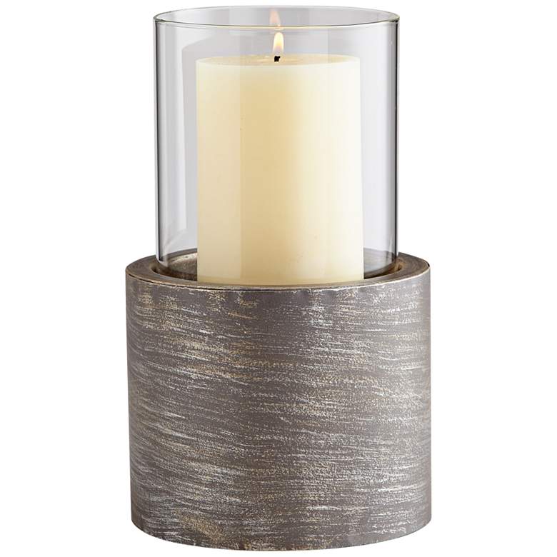Image 1 Valerian 12 1/4 inch High Graphite Small Pillar Candle Holder
