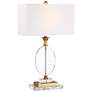 Valerie Crystal and Gold Table Lamp with Clear Acrylic Riser