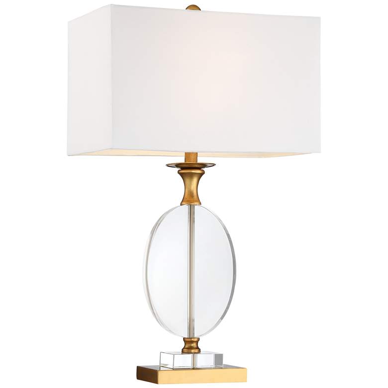 Image 7 Valerie Crystal and Gold Table Lamp with Clear Acrylic Riser more views