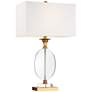 Valerie Crystal and Gold Table Lamp with Clear Acrylic Riser
