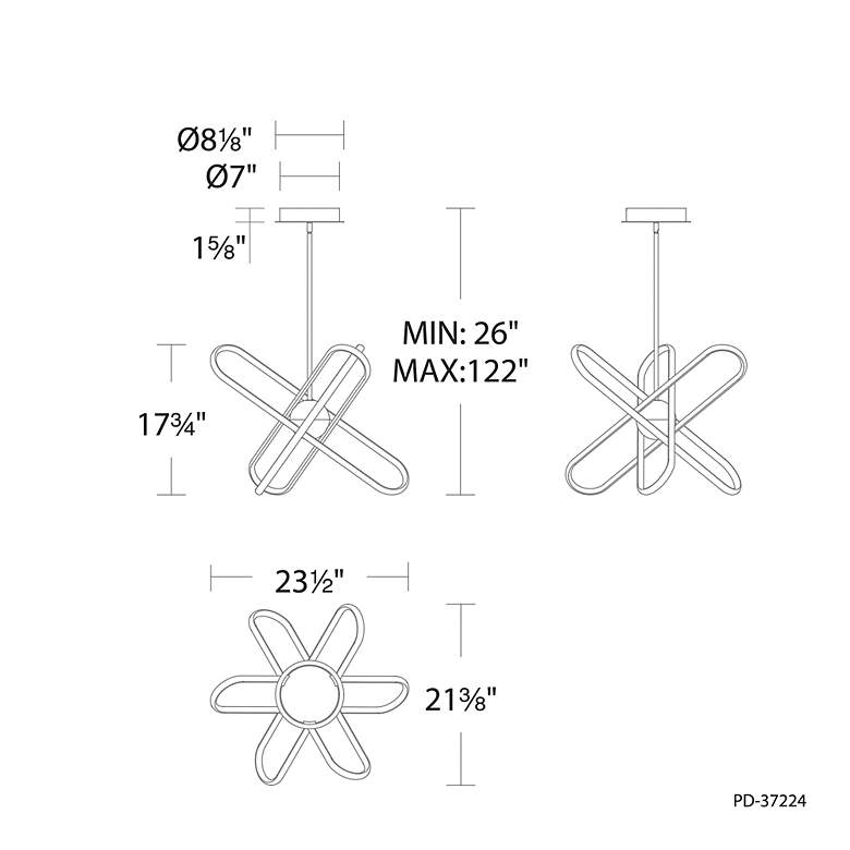 Image 5 Valerius 17.75 In. x 23.5 In. x 21.38 In. Pendant in Black more views