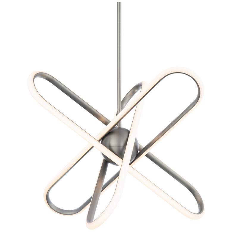 Image 2 Valerius 17.75"H x 23.5"W 3-Light Pendant in Brushed Nickel