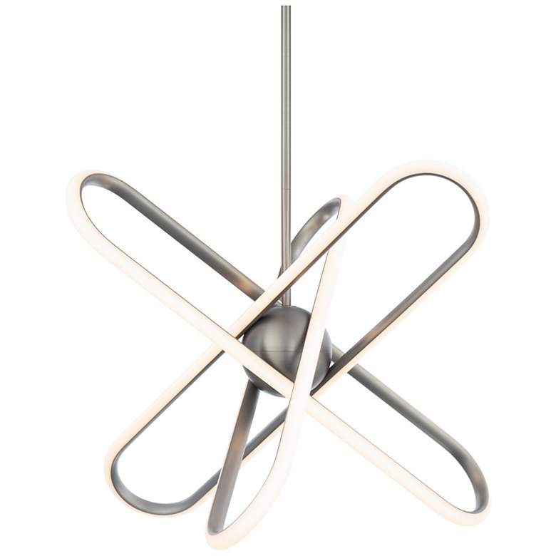 Image 1 Valerius 17.75 inchH x 23.5 inchW 3-Light Pendant in Brushed Nickel