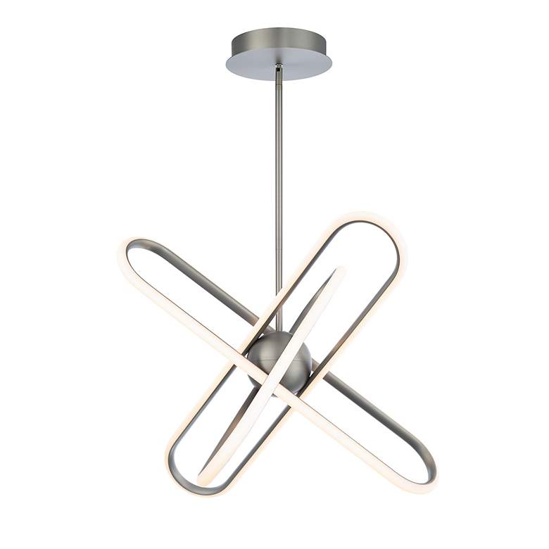 Image 3 Valerius 17.75"H x 23.5"W 3-Light Pendant in Brushed Nickel more views