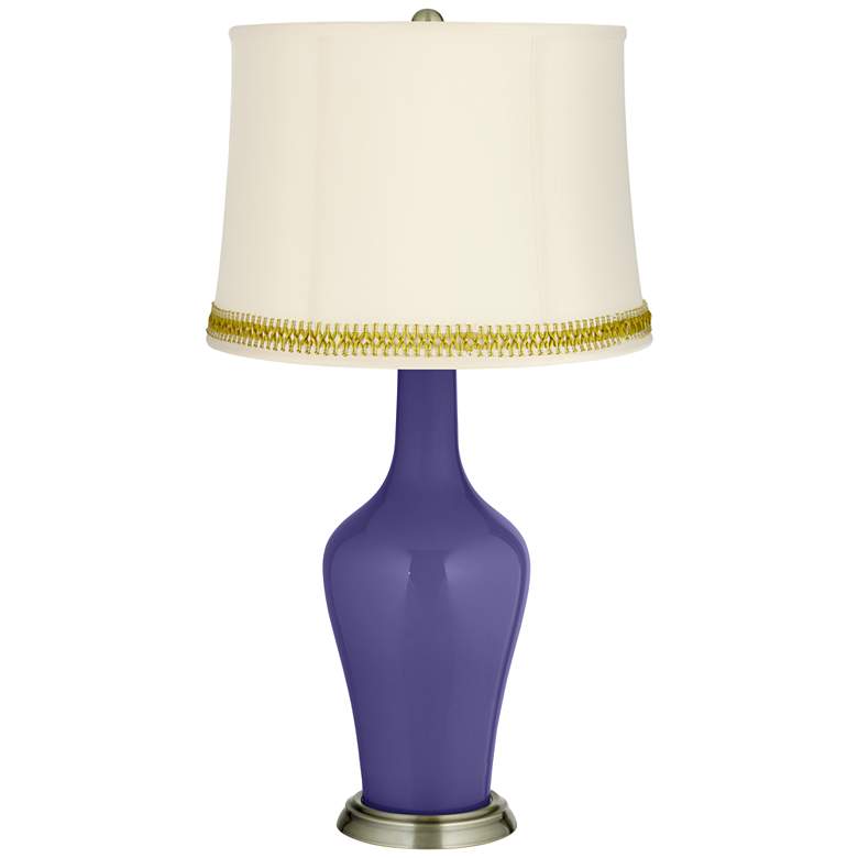 Image 1 Valiant Violet Anya Table Lamp with Open Weave Trim