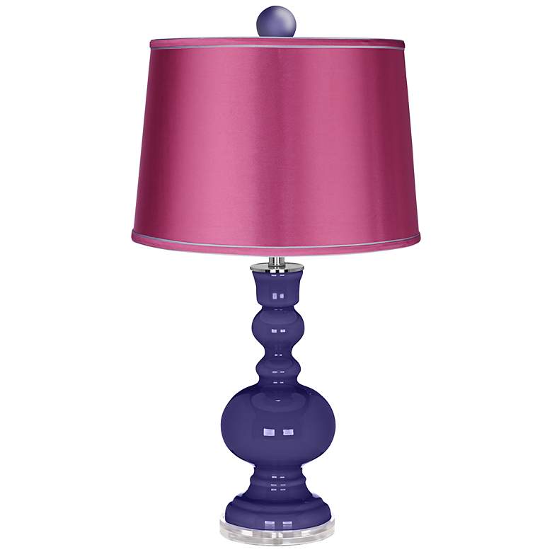 Image 1 Valiant Violet Apothecary Lamp-Finial and Satin Pink Shade