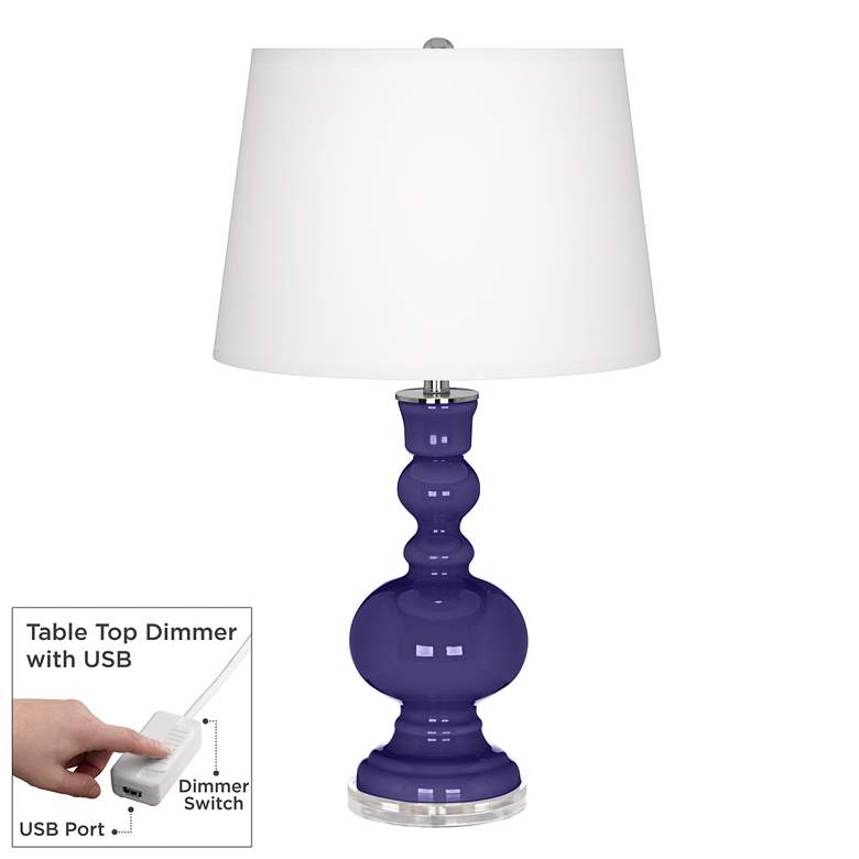 Image 1 Valiant Violet Apothecary Table Lamp with Dimmer