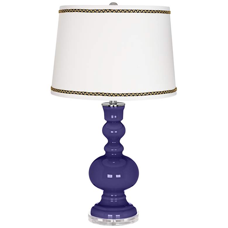 Image 1 Valiant Violet Apothecary Table Lamp with Ric-Rac Trim
