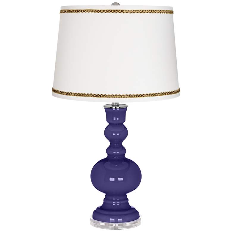 Image 1 Valiant Violet Apothecary Table Lamp with Twist Scroll Trim