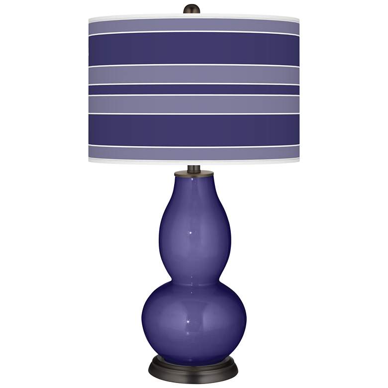 Image 1 Valiant Violet Bold Stripe Double Gourd Table Lamp