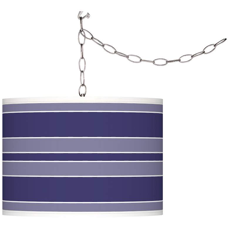 Image 1 Valiant Violet Bold Stripe Plug-In Swag Pendant