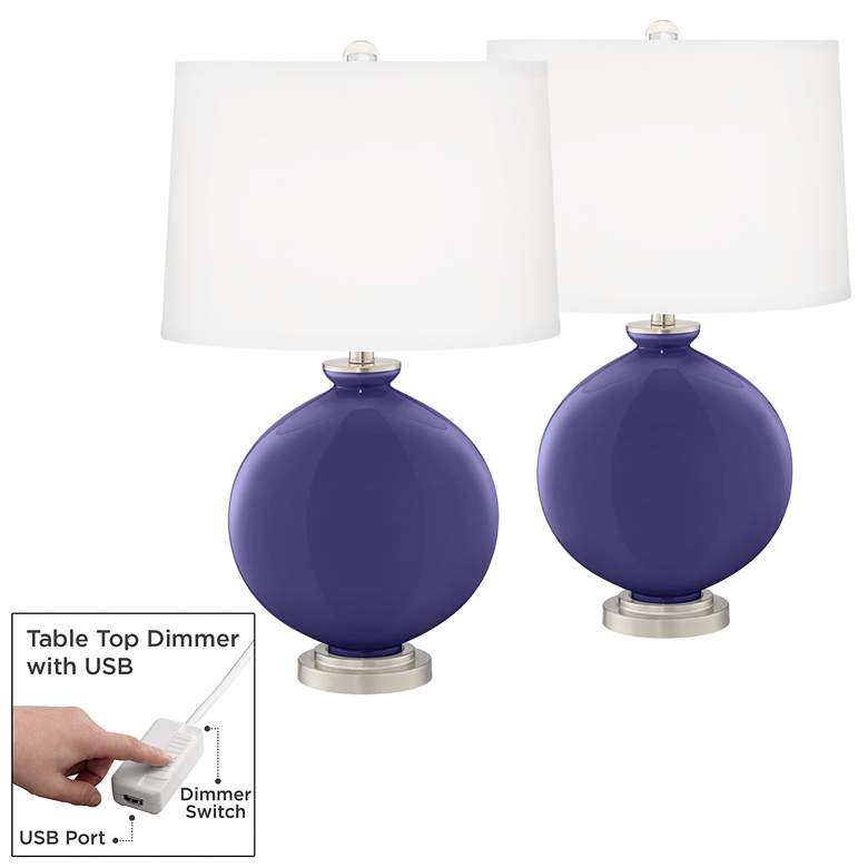 Image 1 Valiant Violet Carrie Table Lamp Set of 2 with Dimmers