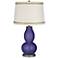 Valiant Violet Double Gourd Table Lamp with Rhinestone Lace Trim