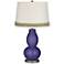 Valiant Violet Double Gourd Table Lamp with Scallop Lace Trim