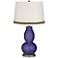 Valiant Violet Double Gourd Table Lamp with Wave Braid Trim