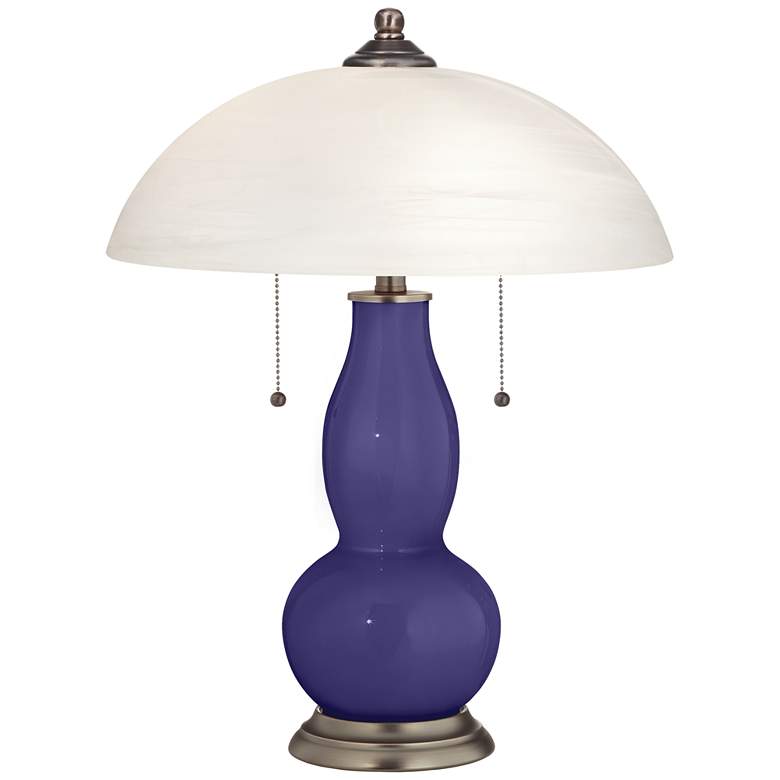 Valiant Violet Gourd-Shaped Table Lamp with Alabaster Shade