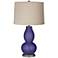 Valiant Violet Linen Drum Shade Double Gourd Table Lamp