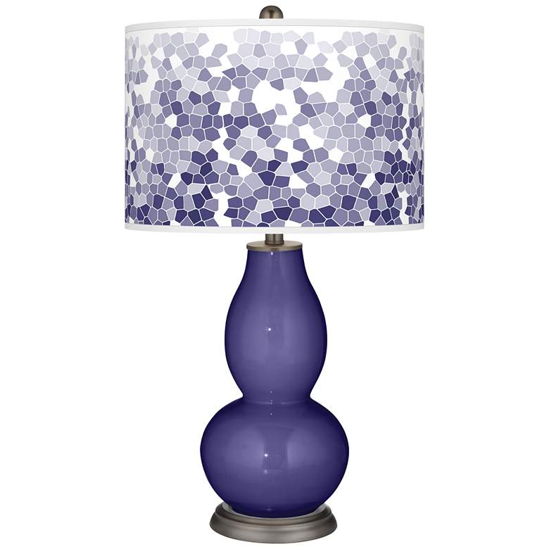 Image 1 Valiant Violet Mosaic Giclee Double Gourd Table Lamp