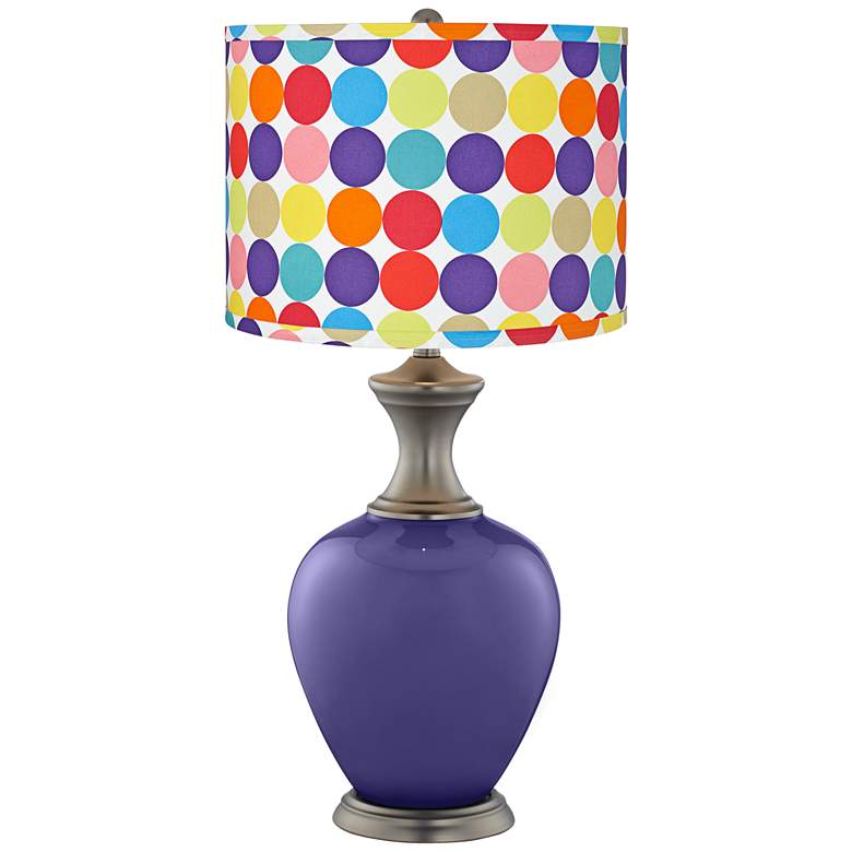 Image 1 Valiant Violet Multi-Color Circles Shade Alison Table Lamp