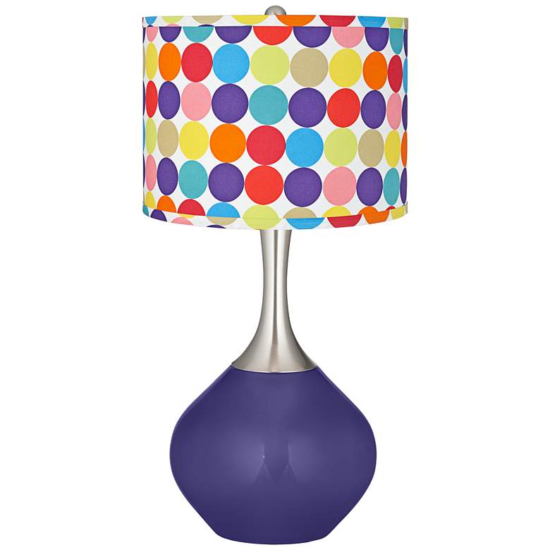 Image 1 Valiant Violet Multi-Color Circles Shade Spencer Table Lamp