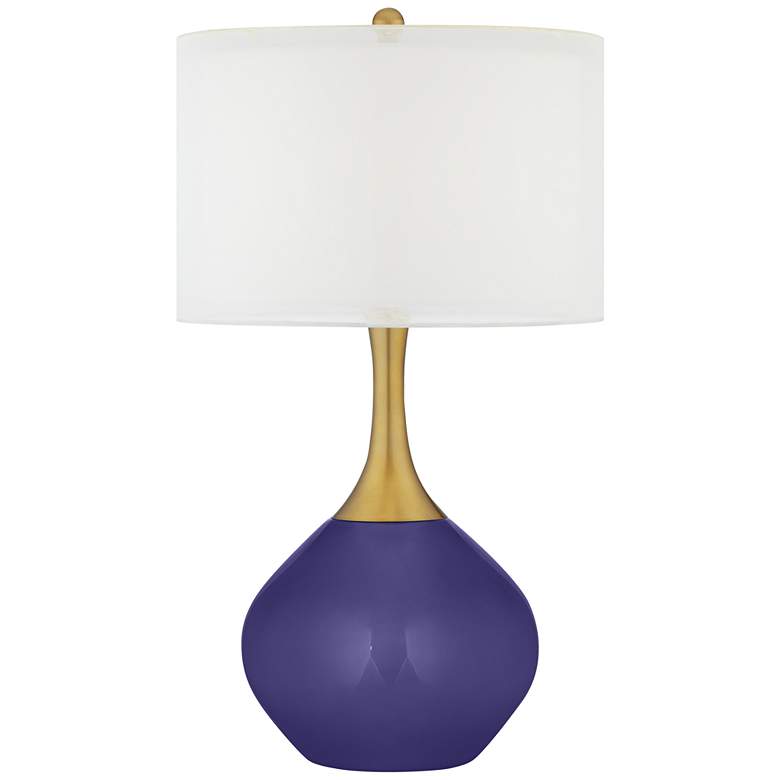 Image 1 Valiant Violet Nickki Brass Modern Table Lamp