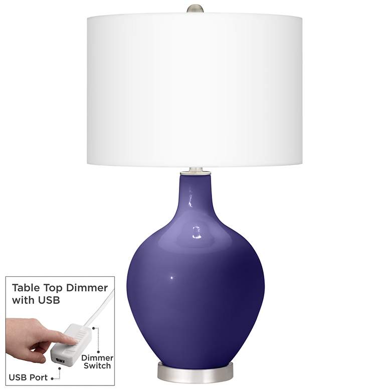 Image 1 Valiant Violet Ovo Table Lamp With Dimmer