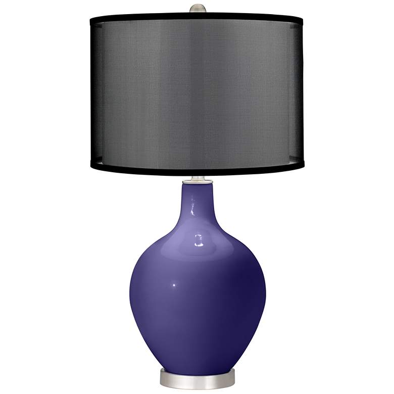 Image 1 Valiant Violet Ovo Table Lamp with Organza Black Shade