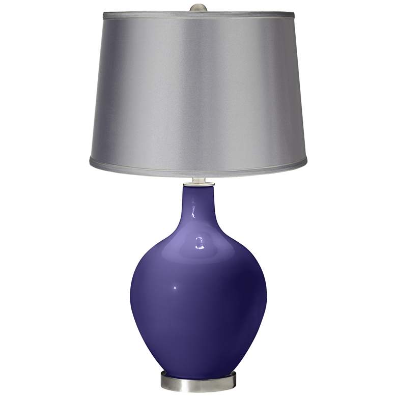Image 1 Valiant Violet - Satin Light Gray Shade Ovo Table Lamp