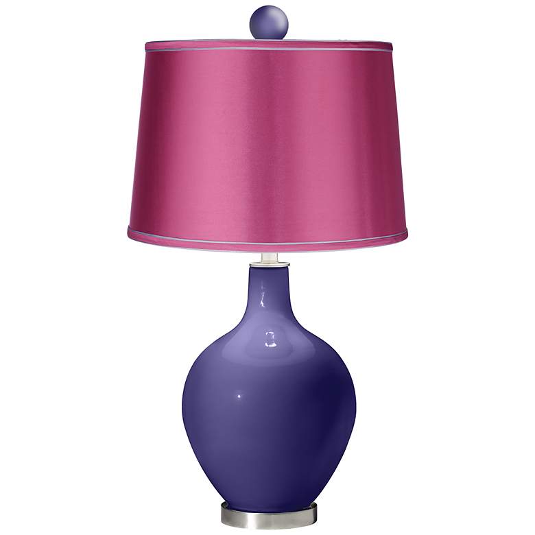 Image 1 Valiant Violet - Satin Pink Ovo Lamp with Color Finial