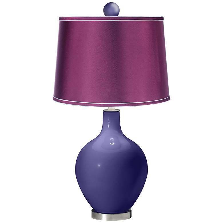 Image 1 Valiant Violet - Satin Plum Ovo Lamp with Color Finial