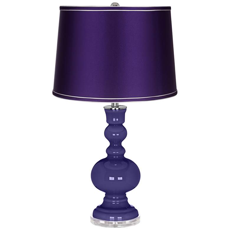 Image 1 Valiant Violet - Satin Purple Shade Apothecary Table Lamp