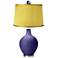 Valiant Violet - Satin Yellow Ovo Table Lamp with Color Finial