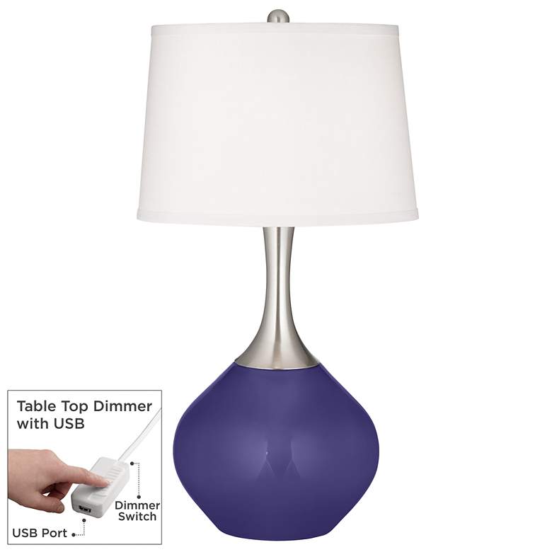 Image 1 Valiant Violet Spencer Table Lamp with Dimmer