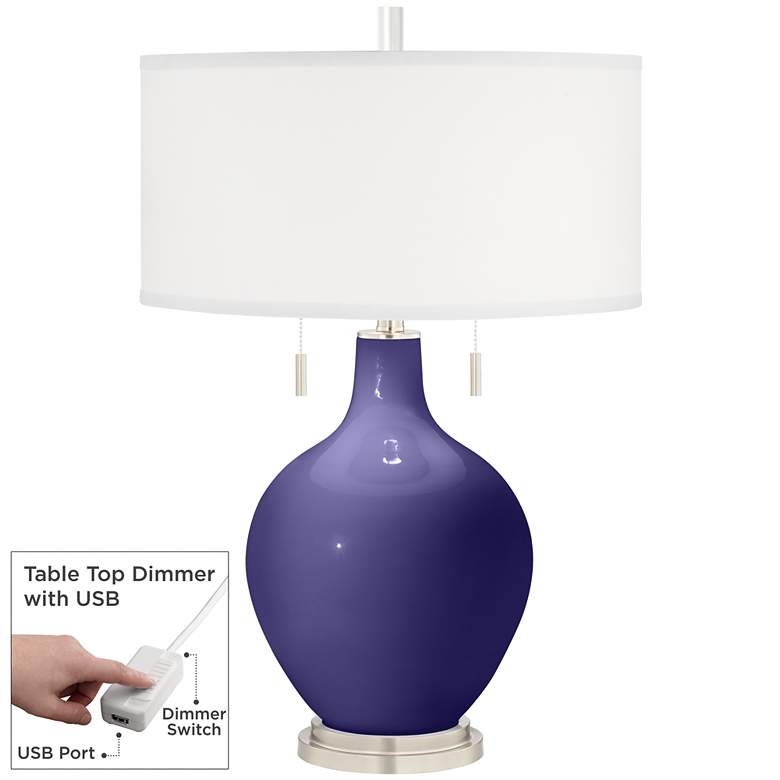 Image 1 Valiant Violet Toby Table Lamp with Dimmer