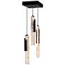 1_Valira 8"W Black 3-Light LED Mini Pendant w/ Crystal Shade