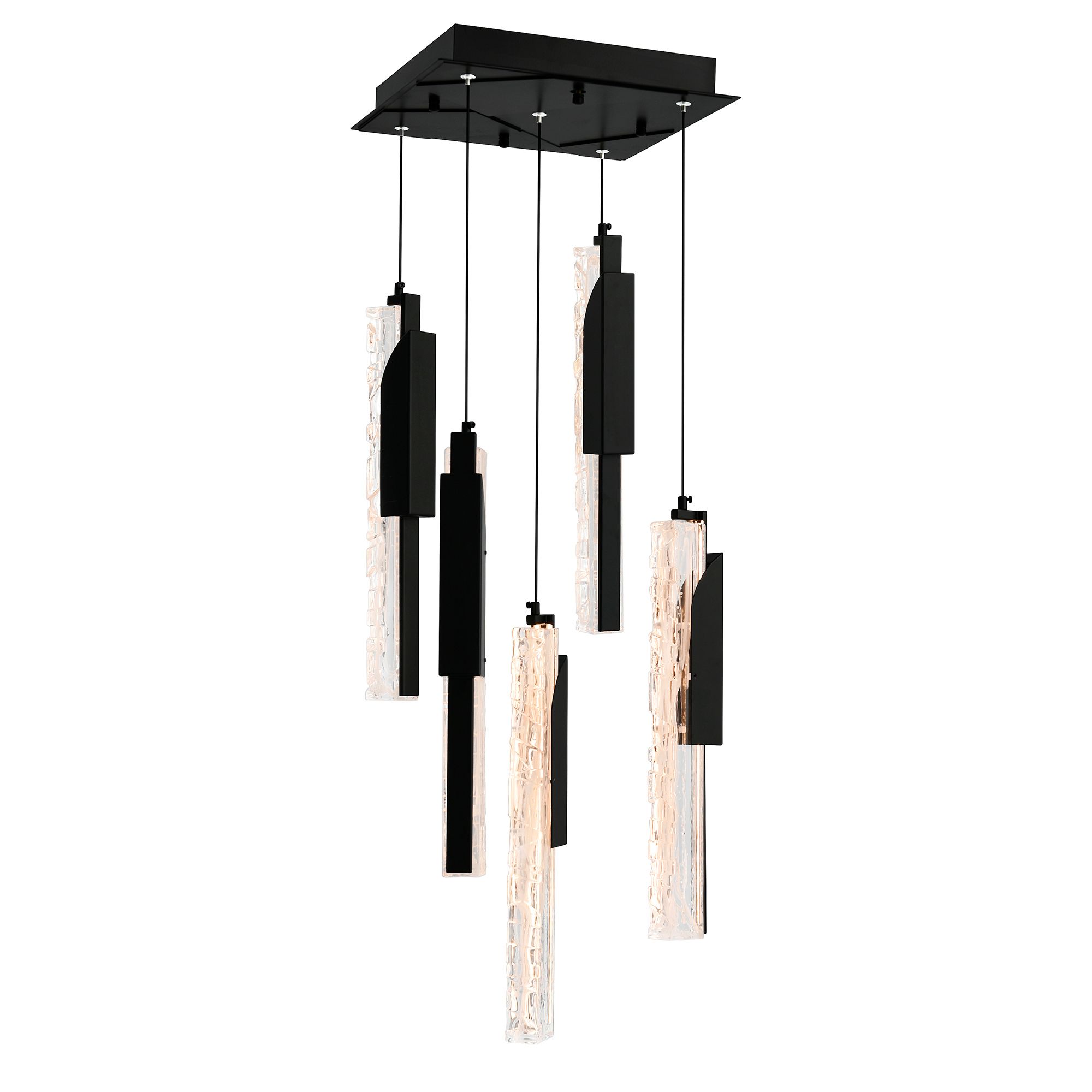 Image 3 Valira Integrated LED 12in Black Mini Pendant with Handcrafted Glass more views