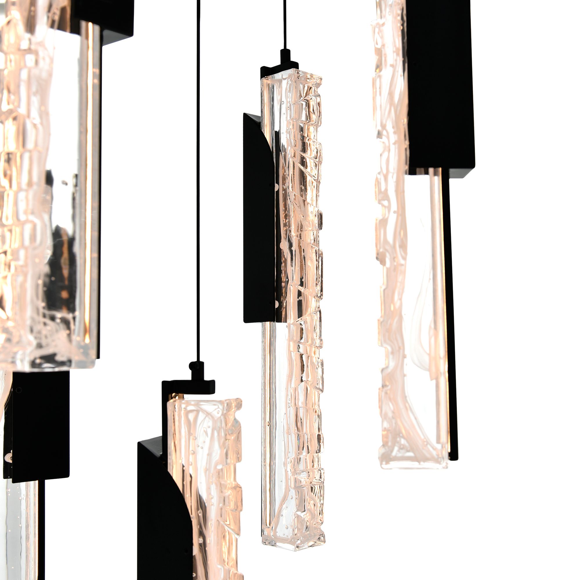 Image 5 Valira Integrated LED 12in Black Mini Pendant with Handcrafted Glass more views