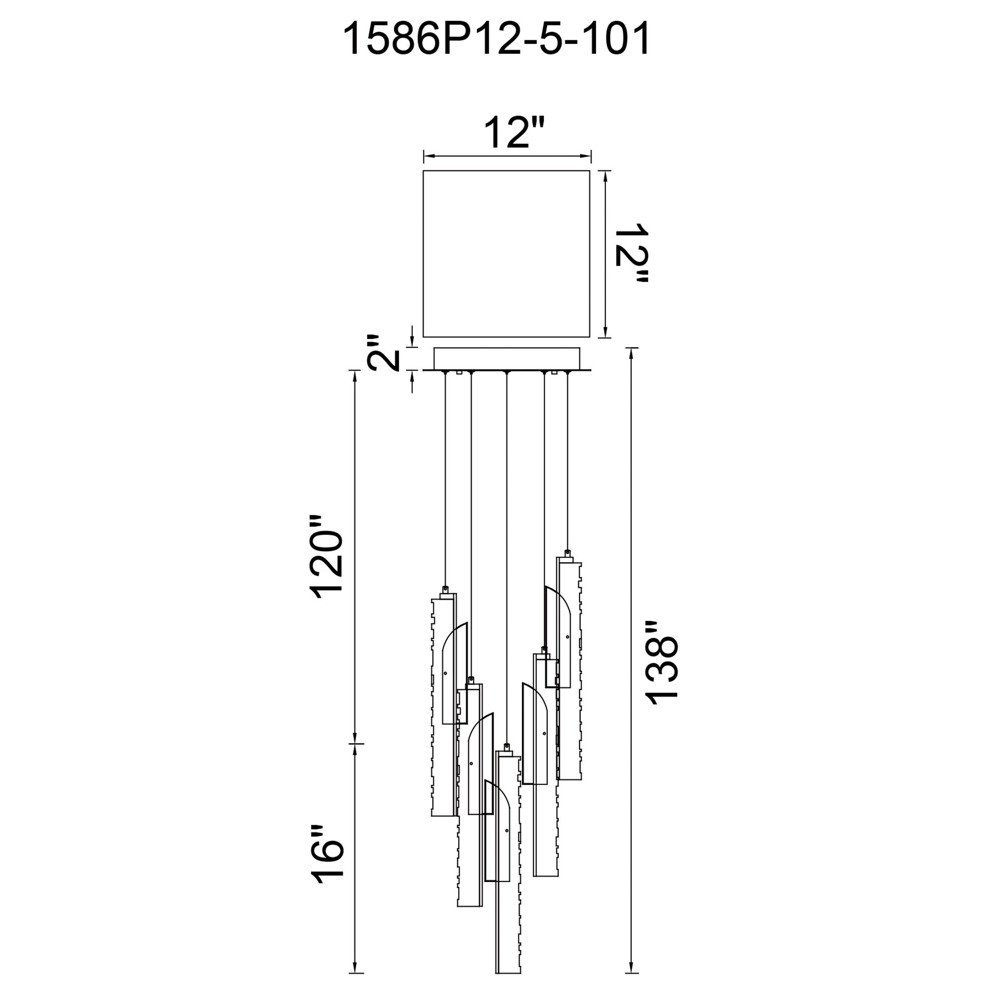 Valira Integrated LED 12in Black Mini Pendant with Handcrafted Glass